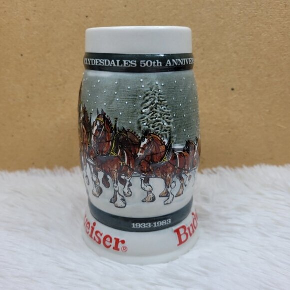 Budweiser 50th Anniversary Clydesdales Beer Stein Vintage - Picture 2 of 8